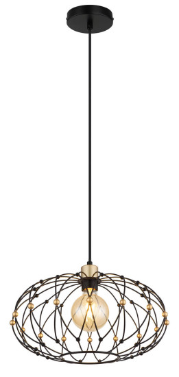 Globo Greys E27 Hängeleuchte 40W Schwarz Matt, Metall Ø40cm 15966H