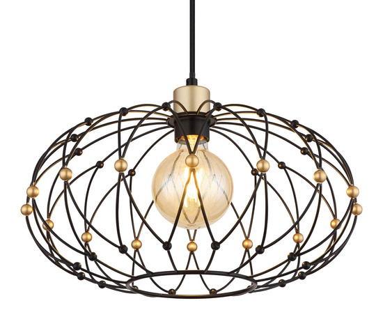Globo Greys E27 Hängeleuchte 40W Schwarz Matt, Metall Ø40cm 15966H