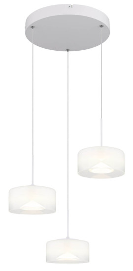 Globo Belinda LED Hängeleuchte 18W Neutralweiß Weiß Matt, Metall Ø15cm 16024-3W