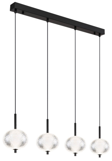 Globo Aida LED Hängeleuchte 23W CCT Schwarz Matt, Metall Memoryfunktion Ø15cm 16042-4H