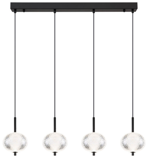 Globo Aida LED Hängeleuchte 23W CCT Schwarz Matt, Metall Memoryfunktion Ø15cm 16042-4H
