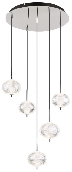 Globo Aida LED Hängeleuchte 33W CCT Verchromt, Metall Memoryfunktion Ø15cm 16042-5HC