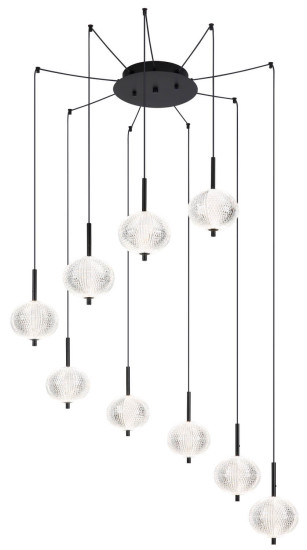 Globo Aida LED Hängeleuchte 60W CCT Schwarz Matt, Metall Memoryfunktion Ø15cm 16042-9H