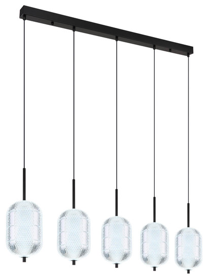 Globo Kurius LED Hängeleuchte 60W CCT Schwarz Matt, Metall Memoryfunktion Ø15cm 16043-5H