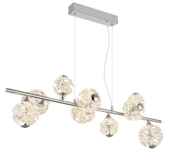 Globo Virina LED Hängeleuchte 73,80W Warmweiß Verchromt, Metall 120cm 16047-9HC