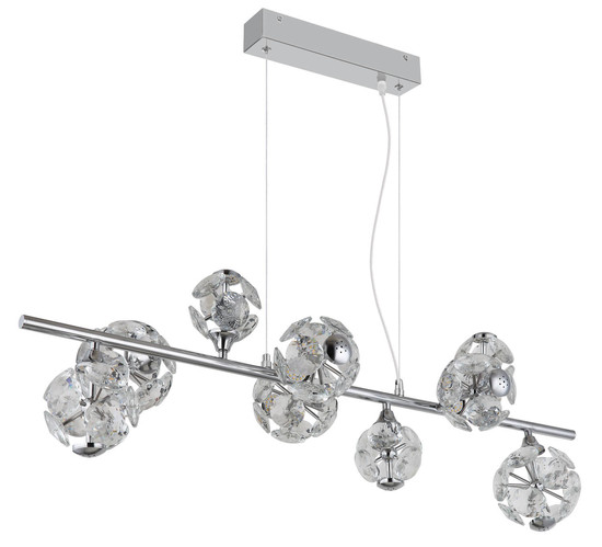 Globo Virina LED Hängeleuchte 73,80W Warmweiß Verchromt, Metall 120cm 16047-9HC