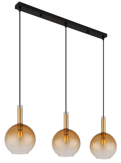 Globo Marinella E14 Hängeleuchte 3-fach 40W Schwarz Matt, Metall Ø20cm 16048-3H