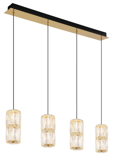 Globo Stefanie LED Hängeleuchte 35W Warmweiß Goldfarben Antik, Metall Ø9,5cm 16051-4