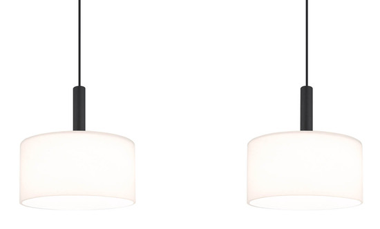 Globo Trenton LED Hängeleuchte 24W CCT Schwarz Matt, Metall Memoryfunktion Ø20cm 16052-3