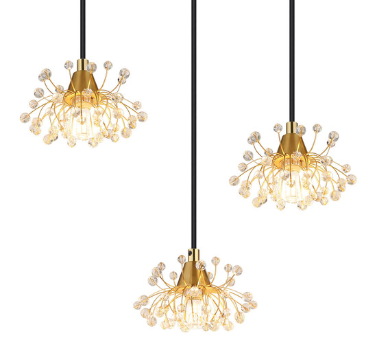 Globo Fiore G9 Hängeleuchte 6-fach 5W Schwarz Matt, Metall Ø14,5cm 16054-6H