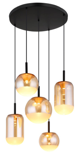 Globo Severin LED Hängeleuchte 35W Warmweiß Schwarz Matt, Metall 150cm 16057-5H