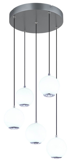 Globo Simmons LED Hängeleuchte 40W CCT Grau Matt, Metall Memoryfunktion Ø12cm 16062-5H