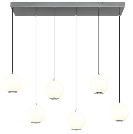 Globo Simmons LED Hängeleuchte 55W CCT Grau Matt, Metall Memoryfunktion Ø15cm 16062-6H
