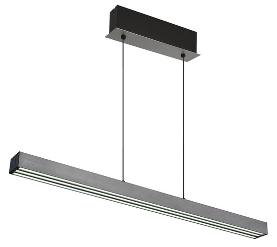 Globo Ethan LED Hängeleuchte 39W CCT Grau Dunkel, Aluminium Gebürstet Memoryfunktion 150cm 17016