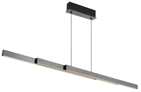 Globo Ethan LED Hängeleuchte 39W CCT Grau Dunkel, Aluminium Gebürstet Memoryfunktion 150cm 17016