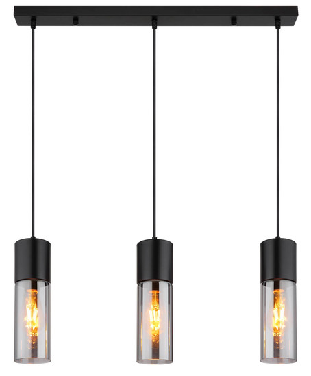 Globo Annika E27 Hängeleuchte 3-fach 25W Schwarz Matt, Metall Ø9cm 21000-3HBN