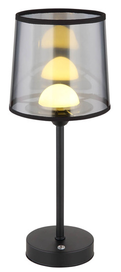 Globo Lunki LED Tischleuchte 2,50W CCT Schwarz Matt, Metall Memoryfunktion Ø14cm 21008S