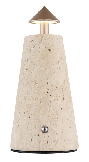 Globo Liva LED Tischleuchte 1,20W CCT Grau, Travertine Stein Ø4,2cm 21037C