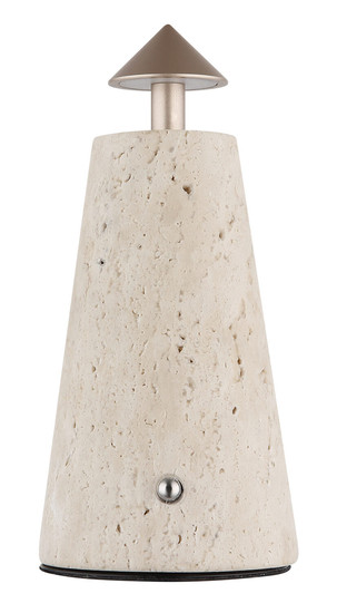 Globo Liva LED Tischleuchte 1,20W CCT Grau, Travertine Stein Ø4,2cm 21037C