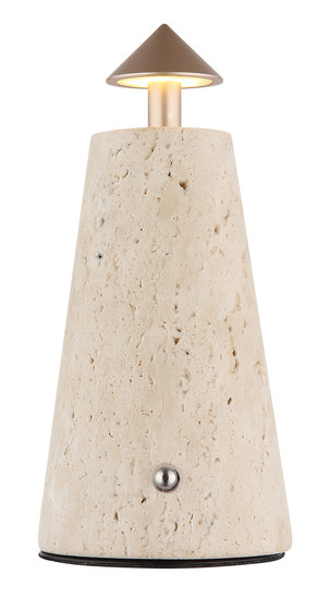 Globo Liva LED Tischleuchte 1,20W CCT Grau, Travertine Stein Ø4,2cm 21037C