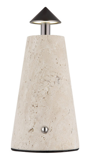 Globo Liva LED Tischleuchte 1,20W CCT Grau, Travertine Stein Ø4,2cm 21037G