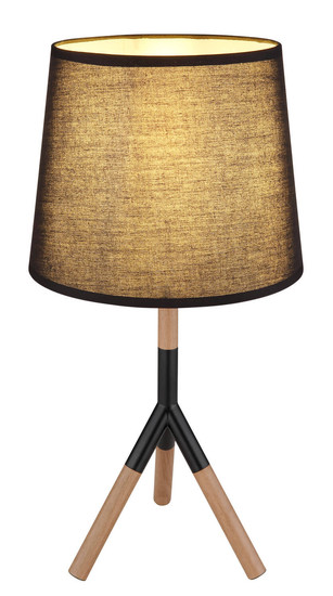 Globo Kikki E27 Tischleuchte 40W Schwarz Matt, Metall Ø25cm 21629T