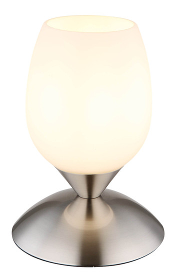 Globo Kuwaita E14 Tischleuchte 25W Nickel Matt, Metall 18cm 24007N