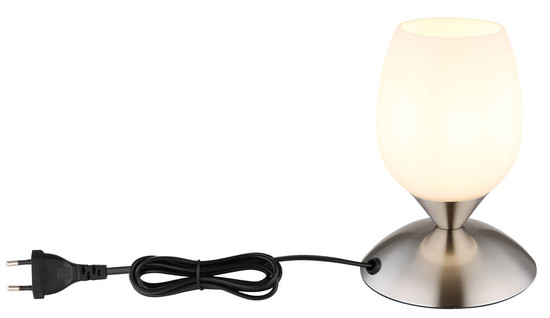 Globo Kuwaita E14 Tischleuchte 25W Nickel Matt, Metall 18cm 24007N