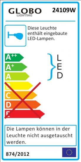 Globo 24109W Serpent LED Wandleuchte 3W Nickel matt warmweiss