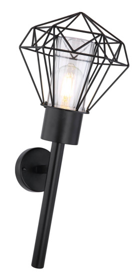 Globo Horace E27 Außenleuchte 15W IP44 Schwarz, Edelstahl 28,5cm 31355W