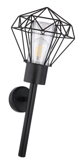Globo Horace E27 Außenleuchte 15W IP44 Schwarz, Edelstahl 28,5cm 31355W