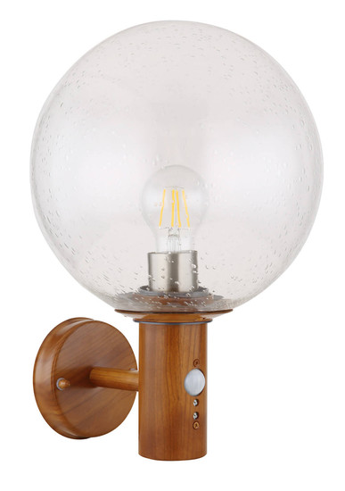Globo Ossy E27 Außenleuchte 15W IP44 Holzoptik, Aluminium Druckguss Bewegungssensor Ø25cm 31860WS