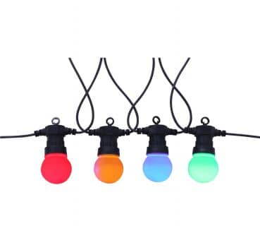 Globo 3407 Nirvana Lichterkette 4.5m mit bunten 10 LEDs für Balkon, Keller und Garten