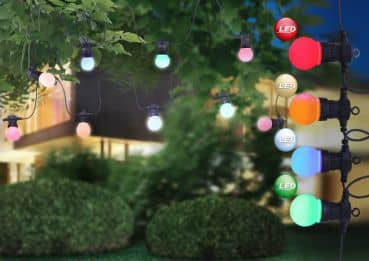 Globo 3407 Nirvana Lichterkette 4.5m mit bunten 10 LEDs für Balkon, Keller und Garten