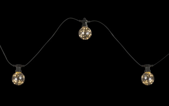 Globo Almaga LED LED Lichterkette 10-fach 0,27W Warmweiß Schwarz, Kunststoff Ø8cm 34090N