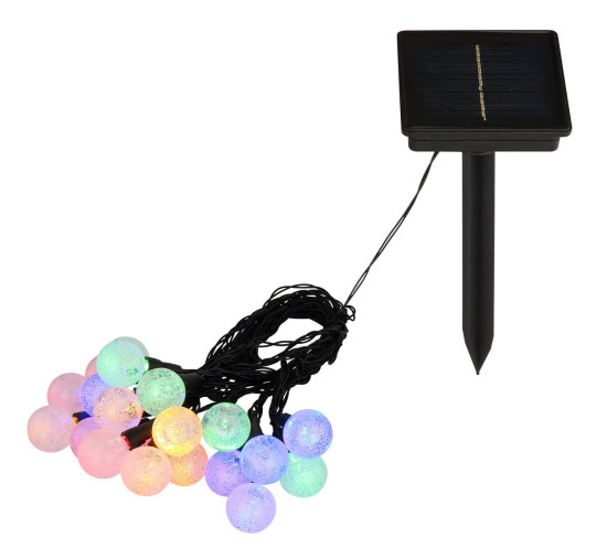 Globo Solar LED Solarleuchte 20-fach 0,06W IP44 Schwarz Matt Ø3cm 36352-20