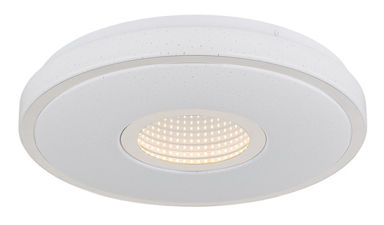 Globo Astania LED Deckenleuchte 24W Warmweiß Weiß, Metall Sparkle-Dekor Memoryfunktion Ø38cm 41264T