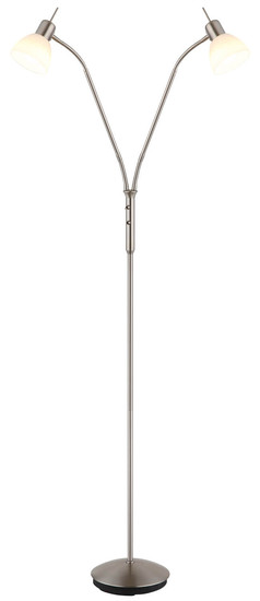 Globo Malte E14 Stehleuchte 2-fach 5W Warmweiß Nickel Matt, Metall Ø10cm 41490201