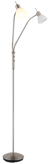 Globo Malte E14 Stehleuchte 2-fach 5W Warmweiß Nickel Matt, Metall Ø10cm 41490201