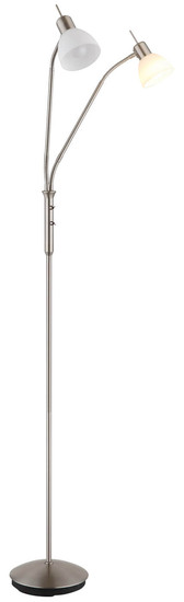 Globo Malte E14 Stehleuchte 2-fach 5W Warmweiß Nickel Matt, Metall Ø10cm 41490201