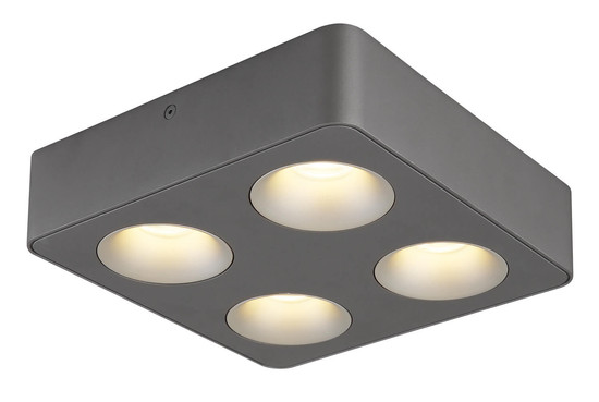 Globo Hangarau LED LED Strahler 20W Warmweiß Grau Dunkel, Aluminium 5,5cm 43100-4
