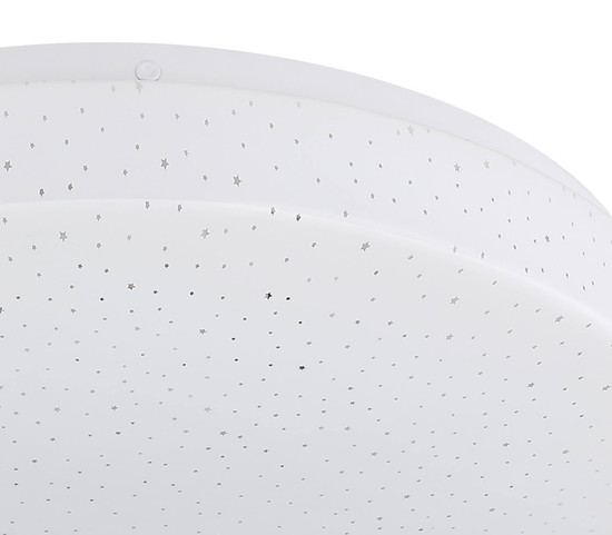 Globo Warata LED Deckenleuchte 12W Warmweiß Weiß Matt, Metall Fernbedienung Nachtlicht Sparkle-Dekor Memoryfunktion Ø33cm 48037RGB