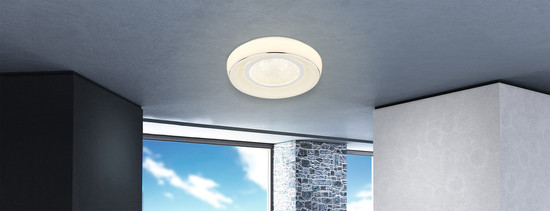 Globo Mickey LED Deckenleuchte 18W CCT Weiß, Metall Fernbedienung Nachtlicht Sparkle-Dekor Memoryfunktion Ø39cm 483110-18