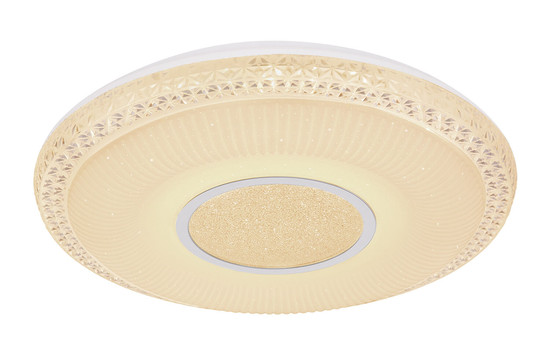 Globo Klemens LED Deckenleuchte 40W CCT Weiß, Metall Fernbedienung Nachtlicht Sparkle-Dekor Memoryfunktion Ø50cm 48411-40RGB