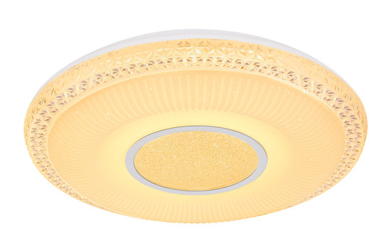 Globo Klemens LED Deckenleuchte 40W CCT Weiß, Metall Fernbedienung Nachtlicht Sparkle-Dekor Memoryfunktion Ø50cm 48411-40RGB