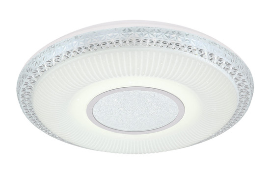 Globo Klemens LED Deckenleuchte 40W CCT Weiß, Metall Fernbedienung Nachtlicht Sparkle-Dekor Memoryfunktion Ø50cm 48411-40RGB