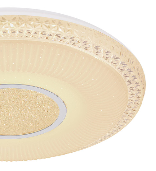 Globo Klemens LED Deckenleuchte 40W CCT Weiß, Metall Fernbedienung Nachtlicht Sparkle-Dekor Memoryfunktion Ø50cm 48411-40RGB
