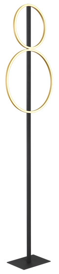 Globo Stehleuchte Metall Schwarz Matt, 1Xled LED Stehleuchte 24W Warmweiß Schwarz Matt, Metall 160cm 48461-30RS