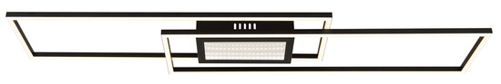 Globo Saunders LED Deckenleuchte 42W CCT Schwarz Matt, Metall Fernbedienung Nachtlicht Memoryfunktion 5cm 48468-42