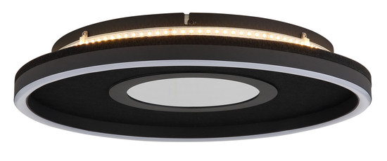 Globo Emory LED Deckenleuchte 40W Warmweiß Schwarz Matt, Metall Memoryfunktion Ø39,7cm 48561-40